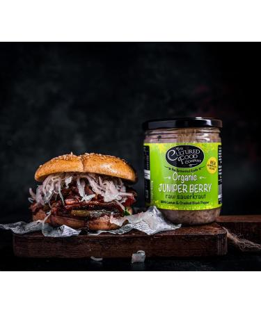 Juniper Berry with Lemon and Cracked Black Pepper Sauerkraut - Organic Raw & Unpasteurised - Traditionally Fermented - 1kg Jar - by The Cultured Food Company - Buy Online on GoSupps.com