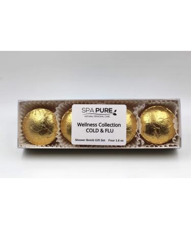 SPAPURE Wellness Collection EUCALYPTUS/LEMON MENTHOL - Vick's Burst (4-pack) Aromatherapy Fizzing Shower Bombs by Spa Pure Naturals EUCALYPTUS LEMON