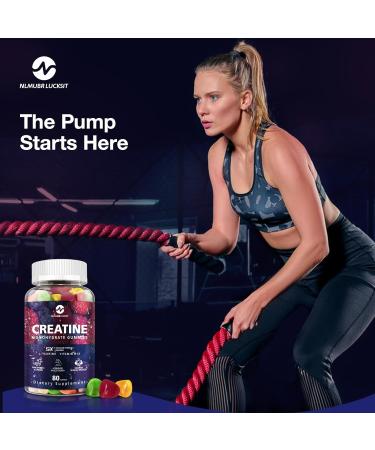 NLMUBR LUCKSIT Creatine Monohydrate Gummies - 5g for Men & Women, Creatine Gummies Mixfruit Taste with Taurine for Muscle Gain & Strength, Muscle Builder, Energy Boost, Pre Workout Supplement, 160pcs - Buy Online on GoSupps.com