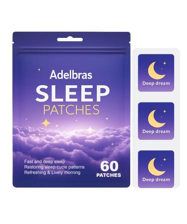 ADELBRAS Sleep Patches for Adults 60 Patches | Upgraded All-Natural Formula | Fast-Acting Melatonin & Valerian | Promotes Deep Sleep All Night for Men & Women