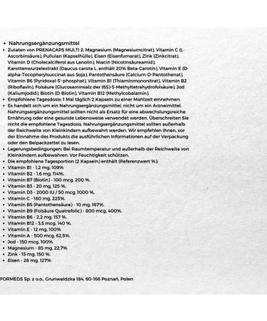  ForMeds Prenacaps Multi 2 + DHA - 600 mg DHA and 120 mg EPA - Pregnancy - Resistance - Dietary supplement for pregnant women - 120 capsules - Buy Online on GoSupps.com