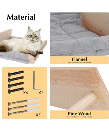 Topmart Cat Hammock Wall Mounted - Gray | Cat Wall Furniture for Sleeping, Playing & Climbing | Cat Wall Shelves & Perch for Indoor Cats (Up to 35lbs) - Buy Online on GoSupps.com
