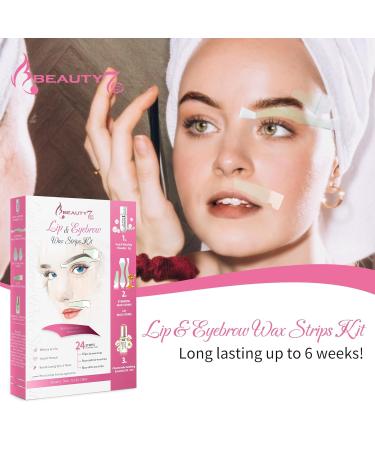 Beauty7 Eyebrow & Upper Lip Wax Strips Set - Painless Cold Wax for All Skin Types | Fast & Easy Facial Hair Removal - Buy Online on GoSupps.com