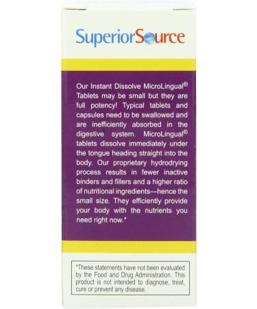 Superior Source No Shot B12 B6 Folic Acid Multivitamin 60ct - 2000mcg 2mg 600mcg - Buy Online on GoSupps.com