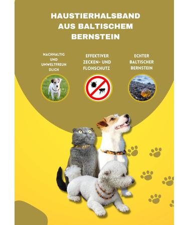 Buy Baltic Amber & African Jade Pet Necklace - Flea & Tick Solution for Dogs & Cats (35cm) - Buy Online on GoSupps.com