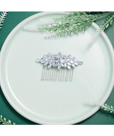 Sooshin Bridal Hair Comb - Crystal Wedding Headpiece for Bride and Bridesmaids in Silver - Buy Online on GoSupps.com