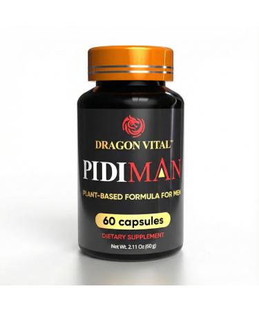 Dragon Vital PIDIMAN Plant-Based Performance Supplement for Men Energy and Drive Enhancement Formula 60 Capsules 30-Day Supply Vegan Dietary Supplement