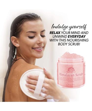 Himalayan Salt Body Scrub Exfoliator for Soft Skin - White Naturals 12 oz - Buy Online on GoSupps.com