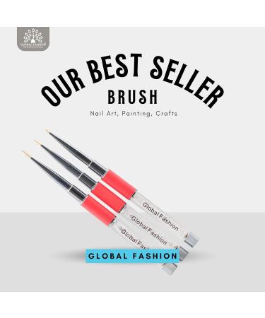 Global Fashion Multipurpose Brush Set - Nail Art Painting & Crafts - 3 Sizes | International Shipping Available - Buy Online on GoSupps.com