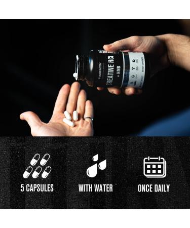 Jacked Factory Creatine HCL + HMB Capsules - Synergistic CON-CRET myHMB & Vitamin D Formula for Improved Growth Strength & Reduced Muscle Breakdown - 150 Capsules - Buy Online on GoSupps.com