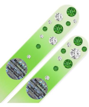 Washable Double Sided Glass Nail File Set with Crystals - Mont Bleu Czech Tempered Glass - Fern Green Crystal Nail Files - Buy Online on GoSupps.com