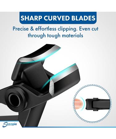 Ultra Wide Jaw Nail Clippers for Thick Nails - Large Black Cutters for Men & Women - Pedicure Kit with Nano Fiber Nail File - Buy Online on GoSupps.com