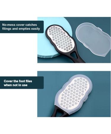 Stainless Steel Foot Rasp & Skin Remover with Dander Container - Premium Feet Care for Callus, Dry/Wet Heel - White - Buy Online on GoSupps.com