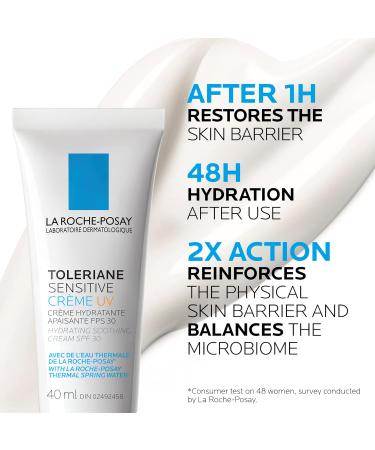 La Roche-Posay Face Moisturizer Toleriane Sensitive Face Cream with Niacinamide and Ceramides for Normal to Combination Skin Sensitive Skin Alcohol Free Fragrance Free 40mL (Packaging May Vary) UV SPF 30 - Buy Online on GoSupps.com