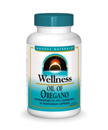 Source Naturals Wellness Oil of Oregano - Standardized to 70% Carvacrol - 30 Vegetarian Capsules