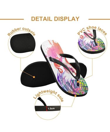 Shop Mnsruu Tropical Flower Flamingo Bird Flip Flops - Multicolor & Stylish Comfort for Summer | International Shipping - Buy Online on GoSupps.com