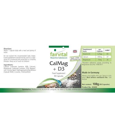 Fairvital | KalMag ainsi que D3 - set pour pendant 3 mois - 90 - capsules de calcium et magn sium et de Vitamine D3 - Buy Online on GoSupps.com