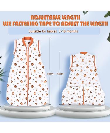 Lictin 100% Cotton Baby Sleeping Bag 3-18 Months | TOG 2.5 Wearable Blanket with Removable Sleeves | Adjustable Length for Winter | Infant Toddler Sleep Sack - Buy Online on GoSupps.com