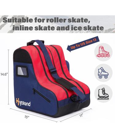 Hytiland Roller Skate Bag - Adjustable Shoulder Strap - Large Capacity - Roller Skate Accessories for Kids and Adults - Lake Blue - Buy Online on GoSupps.com