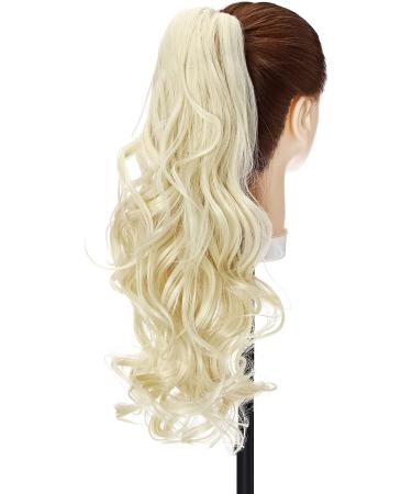 S-noilite Curly Wavy Ponytail Extension Claw Clip Synthetic Hairpiece 18 - 145g Bleach Blonde - Buy Online on GoSupps.com