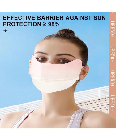 UV Protection Masque - Breathable UV Protection Ice Silk Face Shield Reusable 3D Sun Shield Face Cover for Women Face for Fishing Hiking Cycling Eye Protection Gradient bean paste - Buy Online on GoSupps.com