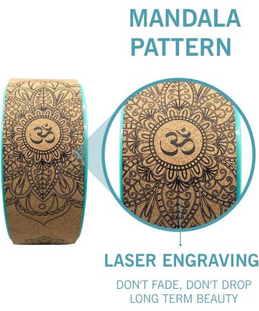 Aozora Yoga Wheel Set - 3 Pack 6, 10, 13 Cork/Turquoise with Detailed Book Guide for 30+ Poses - Perfect for Backbends and Stretching - Buy Online on GoSupps.com