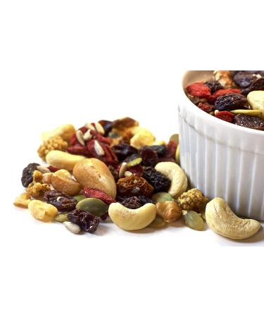 Raw Superfoods Trail Mix - The Works | Goji Berries, Golden Berries, Mulberries, Nuts & Seeds | 1.25lb Pack - Buy Online on GoSupps.com