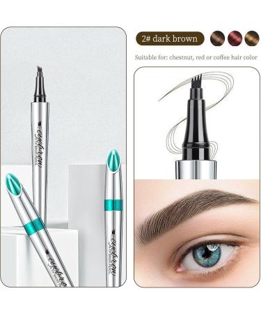 Eyebrows Semi Permanent Makeup Eyebrow Pencil Magic Microblading Eyebrow Pencil With 4 Tips Micro Head Long Lasting Waterproof Natural Easy to Use and Remove - Buy Online on GoSupps.com