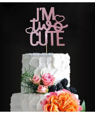 zxyxka I'm Two Cute Cake Topper 2nd Second Birthday Theme Party Decorations Sweet Baby Boy and Girl Birthday Anniversary Decors Girls 2 Years Old Birthday Cake Picks Pink - Buy Online on GoSupps.com