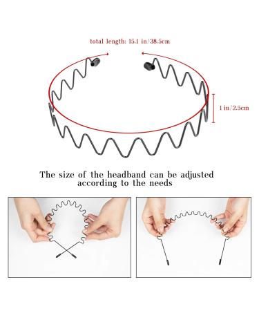 15 Pieces Unisex Metal Wave Hair Bands - Stylish Black Spring Headbands for Men & Women | VASZOLA Hair Accessories - Buy Online on GoSupps.com