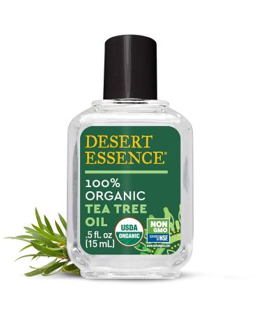 Desert Essence Organic Tea Tree Oil 0.5 fl oz - Antiseptic, Deep Cleansing, Therapeutic Grade Skincare for All Skin Types - Acne Treatment, Paraben-Free - Buy Online on GoSupps.com