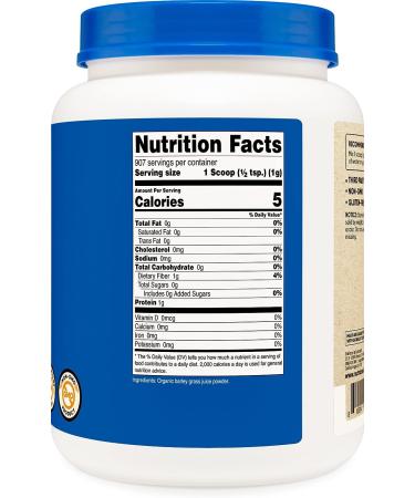Nutricost Organic Barley Grass Juice Powder 2 LB (32oz) - USDA Certified Organic - Buy Online on GoSupps.com