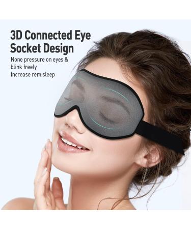 Umisleep 3D Eye Mask for Side Sleepers - Adjustable Light Blocking Breathable Sleep Mask for Travel & Yoga - Unisex Gray - Buy Online on GoSupps.com