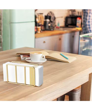 100 Pack Linen-like Disposable Guest Towels | Striped Gold Paper Napkins for Kitchen, Bathroom, Wedding & Party - Buy Online on GoSupps.com