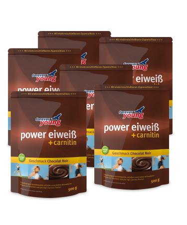 Forever Young Power Protein + Carnitine 6 x 500g bag chocolate