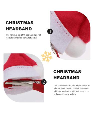 Lurrose 10pcs Mini Christmas Santa Hat Hair Clips - Perfect for Kids & Adults | Festive Hairpins for Holiday Style - Buy Online on GoSupps.com