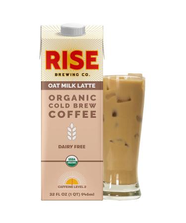 RISE Brewing Co. | Oat Milk Cold Brew Latte | Vegan & Non-Dairy | Organic, Non-GMO | 32oz. Multi-Serve Carton (Pack of 6) Oat Milk Latte