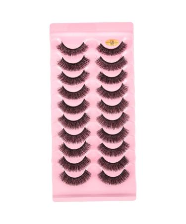 Mobestech Natural Women Lashes 10 Pairs Fake Eyelashes European and American Fiber Russia 7d Natural Strip Lashes