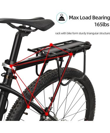 ROCKBROS Bike Cargo Rack | Adjustable Luggage Carrier Rear Rack | 165 lbs Capacity | Universal Black - Buy Online on GoSupps.com