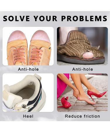 Boyiee 8 Pairs Shoe Heel Repair Patch - Self-Adhesive Trainer Patch for Sneakers - Prevents and Fixes Shoe Holes - Large & Small Sizes in Black & White - Buy Online on GoSupps.com