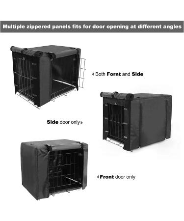 Durable Double Door Dog Crate Cover for Large Pets | Universal Fit for 24-48 inch Wire Crate | Black | 48L x 30W x 33H - Buy Online on GoSupps.com
