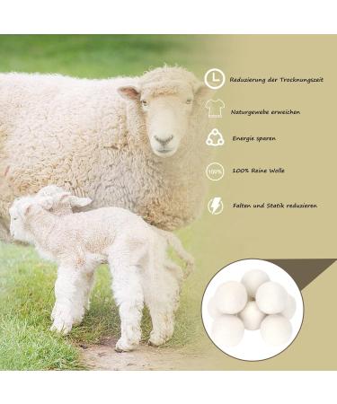 ProLeo Sheep's Wool Balls Reusable Natural Fabric Softener 6 Pieces for Laundry Dryer Leaves Trockner Bl tter - Buy Online on GoSupps.com