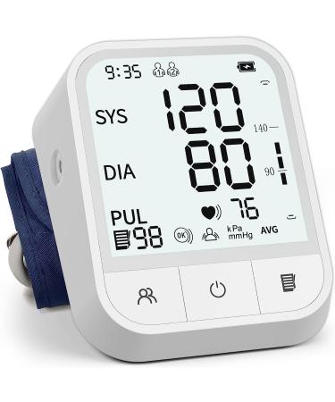 AOJOO Automatic Upper Arm Blood Pressure Monitor with Large LCD Display - Adjustable Digital BP Cuff Kit - 198 Sets Memory - Storage Bag, White - Buy Online on GoSupps.com