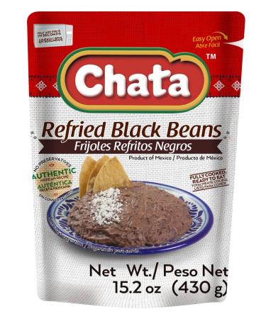 Chata Refried Black Beans - Authentic Mexican Flavor, Ready-to-Eat and Delicious - 15.2 oz (Pack of 3) - Buy Online on GoSupps.com