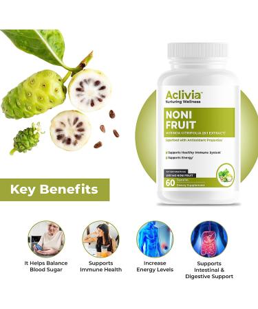 Aclivia Noni Fruit Capsules - 4000mg Immune Support & Antioxidant Superfood Supplement - Buy Online on GoSupps.com