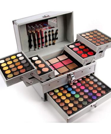 BrilliantDay 132 Colors eyeshadow Palette Contouring Kit Combination with Lip Gloss Blusher and Press Powder Cosmetics Make Set Box