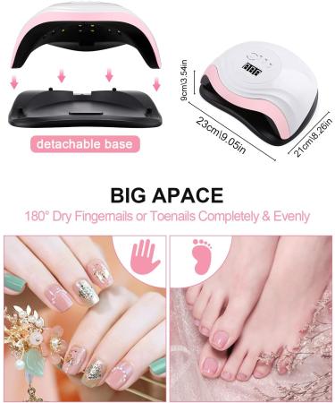 Neflsi 168W Nail Dryer Lamp | 36 UV LED Professional Nail Lamp with Smart Sensor & Timer for Gel Nails | Perfect for Fingernails & Toenails - Buy Online on GoSupps.com