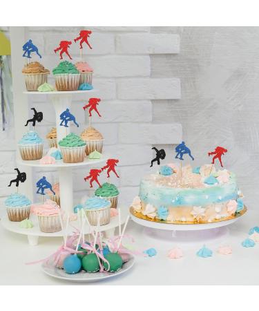 Maicaiffe Wrestling Cupcake Toppers Boy Man Wrestler Birthday Cupcake Toppers Adults Birthday Wrestling Happy Birthday Party Dessert Decors Sport Party Decorations 24Pcs Glitter - Buy Online on GoSupps.com