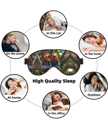 Colorful Parrots On Tree Print Double-Sided Eye Mask Soft and Light Blocking for Enhancing Sleep Quality - Buy Online on GoSupps.com