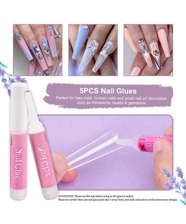 MORGLES 240PCS Extra Long Clear Acrylic Coffin Nail Tips Set with Glues and Tools - 12 Sizes Half Cover False Nail Tips for Nail Salon and Home Use - Buy Online on GoSupps.com